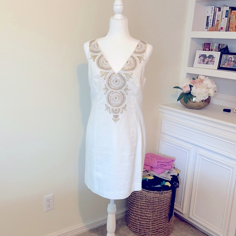 NWOT Lilly Pulitzer White Embellished Dress